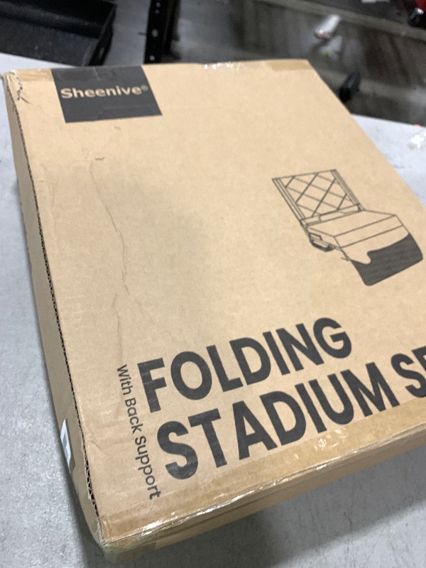 Photo 1 of Sheenive Stadium Seats for Bleachers with Back Support, Bleacher Seats with Backs and Cushion Wide, Padded Portable Folding Comfort Stadium Chair with Shoulder Strap, Perfect for Sports Events
