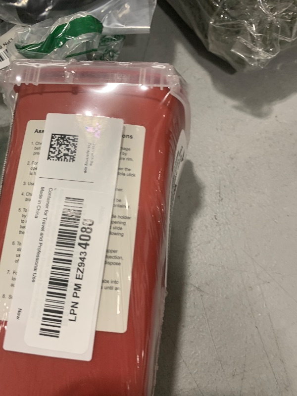 Photo 1 of Alcedo Sharps Container for Home Use 1 Quart (1-Pack) | Biohazard Needle and Syringe Disposal | Small Portable Container for Travel and Professional Use