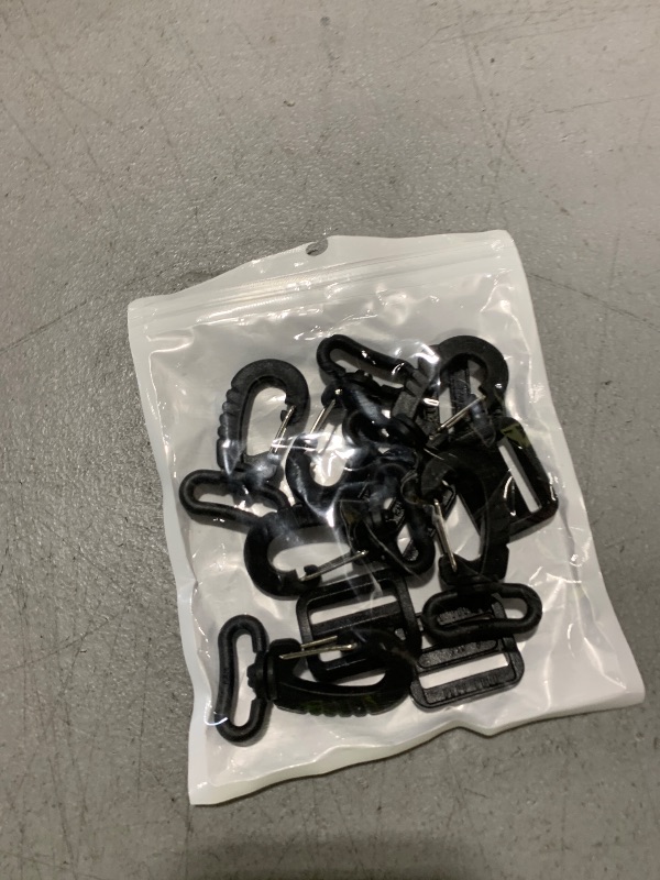 Photo 1 of 1" Plastic Clip Snap Hook Replacement Buckles Tri-Glide for Webbing Strap Crafting Accessories 6 Set (Hooks & Adjustable Buckle)