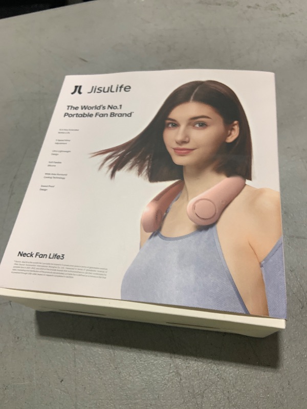 Photo 1 of JISULIFE Portable Neck Fan, Hands-Free Bladeless, 5 Speeds, 4000 mAh Battery Operated Wearable Personal Fan, Twistable, Rechargeable, Gift for Women Men-Pink