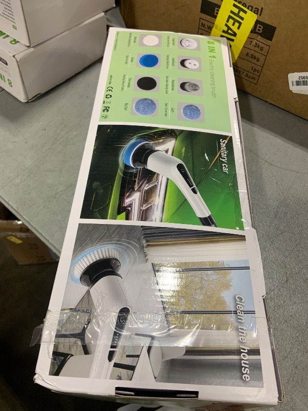 Photo 1 of Bomves Electric Spin Scrubber, Cordless Cleaning Brush Scrubber for Home, 8 Replaceable Brush Heads-90Mins Work Time, 3 Adjustable Size, 2 Speeds for Bathroom Shower Bathtub Glass Car