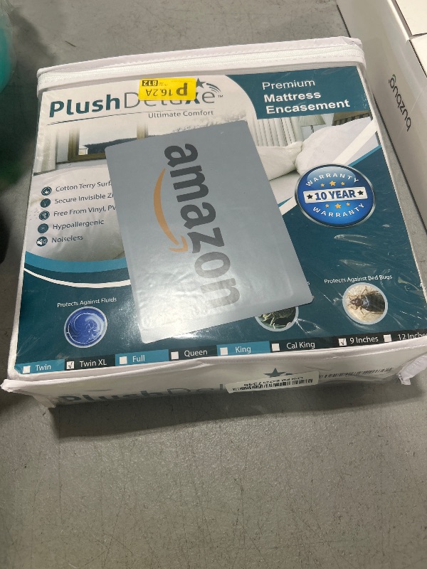 Photo 1 of Twin-XL 39X80 Size Mattress Encasement - Zippered Waterproof, Bedbug Proof, College Dorm Size, 6-Sided Protection - Hypoallergenic Cotton Terry Fabric 9-12" Depth