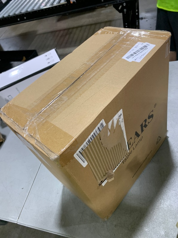 Photo 1 of OYEARS 23" USB A+C Table Lamp for Bedroom Living Room Modern Bedside Lamps Retro Farmhouse Rattan Glass Nightstand Nightlight Lamps (Amber),Two Light Points