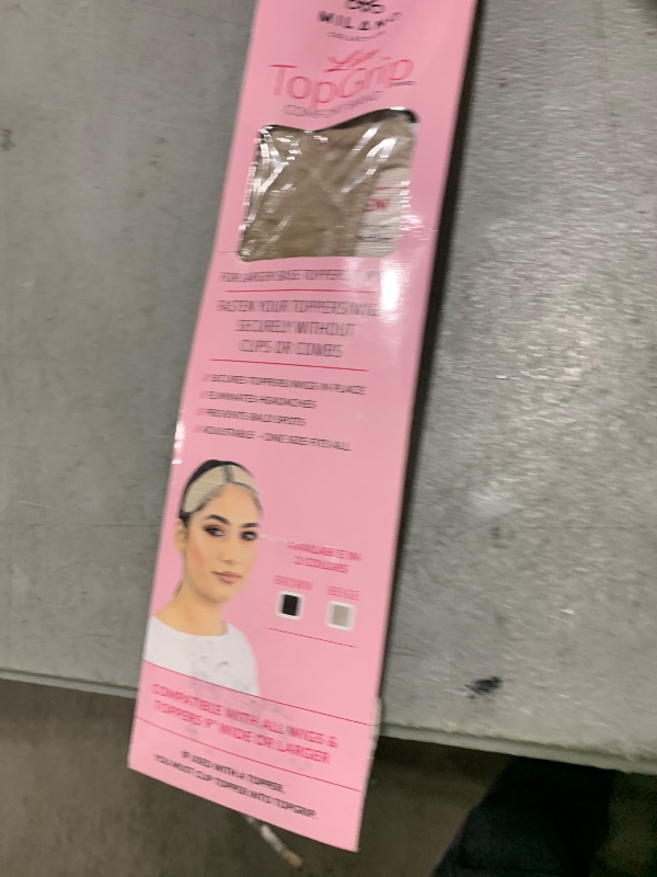 Photo 1 of MILANO COLLECTION Lace Top Grip Comfort Band for Toppers Hair & Wiglets, Non-Slip & Glueless Velvet Wig Band for Large Base Hairpieces, Adjustable Top Grip for Hair Topper & Wigs, Beige, Large