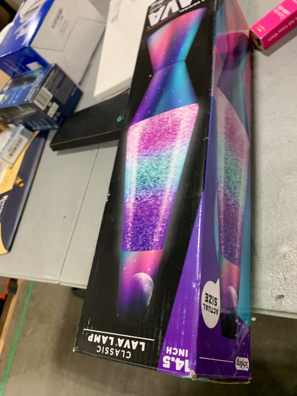 Photo 1 of Lava® Lamp - 14.5" Polar Glimmer - The Original Motion Light - Silver Glitter, Multicolor Base and Globe - Item #2048 (Amazon Exclusive)