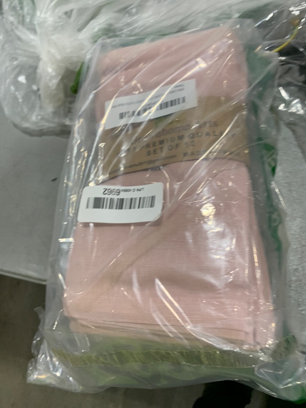 Photo 1 of 85% Cotton 15% Linen Dinner Cloth Set of 12 Napkins for Everyday Use Over Sized Easter Special Mitered Corners Napkins,Pre Shrunk Good Absorbency Ultra Soft Quality18x18 in Blush Pink