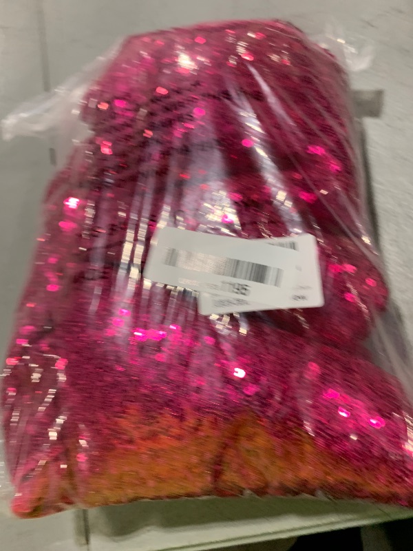 Photo 1 of 2×8FT-2PCS Hot Pink Sequin Backdrop Curtains Panels, Fuchsia Photography Backdrop Glitter Curtains Fabric Background for Christmas Wedding Party Decor