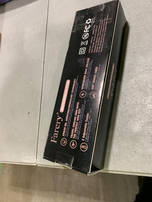 Photo 1 of FARERY 1/2 Inch Ceramic Mini Hair Curler with 3 Adjustable Temp, Dual Voltage, Travel Curling Iron for Short Hair, Infused with Keratin & Argan Oil, Storage Bag