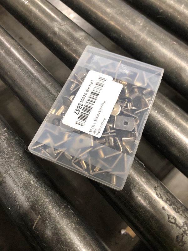 Photo 1 of Shelf Support Pegs, 50 Pcs Shelf Pegs with Hole, 5mm (1/5 inch) Cabinet Shelf Bracket Pegs, L-Shaped Nickel Plated Shelf Pins Holders for Bookcase Kitchen Closet Shelf Shelves Furniture Cabinet