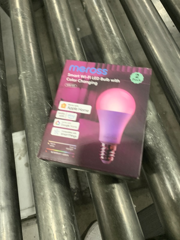 Photo 1 of meross Smart Light Bulb, Smart WiFi LED Bulbs Compatible with Apple HomeKit, Siri, Alexa, Google Assistant and SmartThings, Dimmable E26 Multicolor 2700K-6500K RGB, 810 Lumens 60W Equivalent, 2 Pack