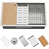Photo 1 of Kitchen Sink Workstation,32"x19" Stainless Steel Undermount Single Bowl Sink Built-in Ledge Drop In Workstation Sink Design For Placing/Sliding Accessories-Cutting Board,Drying Rack,Colander
