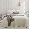 Photo 1 of Oli Anderson King Quilt Set, Khaki Lightweight Soft Bedspread Coverlet, Basket Weave Pattrern Bedding, 3PCS Modern Geometric Stitching Textured Comforter Sets (1 Quilt and 2 Pillow Shams)