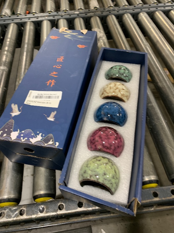Photo 1 of ZPGXLRZ 5Pcs Ceramic Tea Cup Set Chinese Tea Cups with Designed Gift Box - 5 Stylish Colors