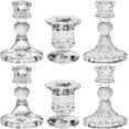 Photo 1 of Glass Candlestick Holders Set of 6, Taper Candle Holder for Wedding Festival Christmas Party Valentine's Decor, Table Centerpieces
