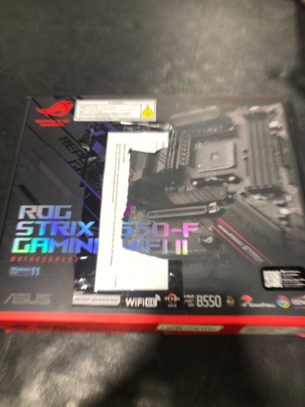 Photo 1 of Asus ROG Strix B550-F Gaming WiFi II AMD AM4 (3rd Gen Ryzen) ATX Motherboard (PCIe 4.0,WiFi 6E, 2.5Gb LAN, BIOS Flashback, HDMI 2.1, Addressable Gen 2 RGB Header and Aura Sync)