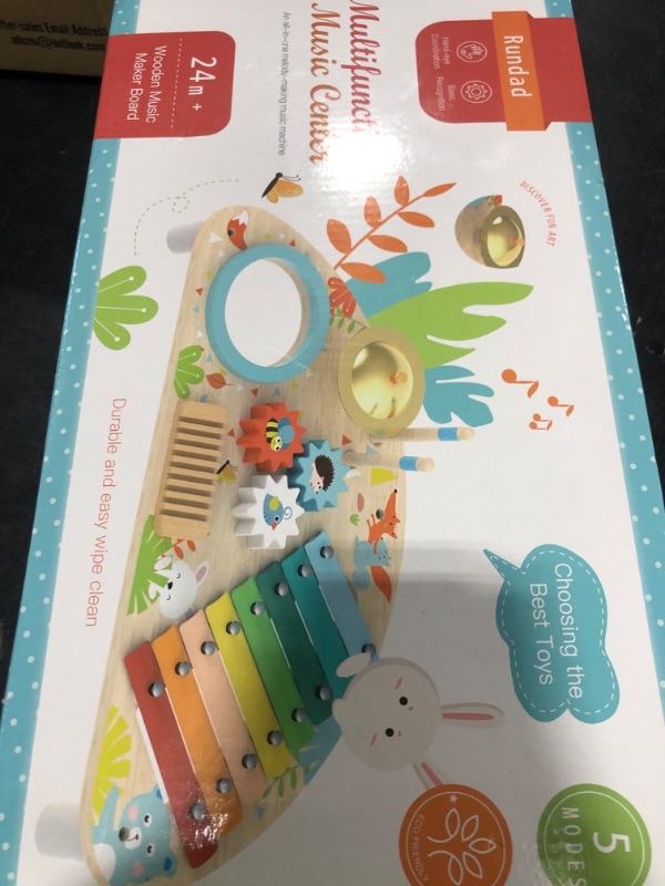 Photo 1 of Baby Toys Musical Instruments, Rundad All-in-one Wooden Montessori Musical Set for 1&2Y (Includes Xylophone Drum Cymbal Guiro Gears), Gifts for 1+ Year Old Girl Preschool