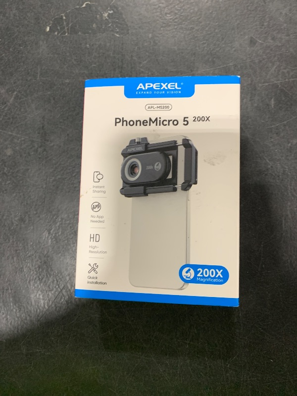 Photo 1 of 200X Phone Microscope for iPhone/Android - 2024 Nano Zoom Portable Pocket Phone Microscope Lens Attachment