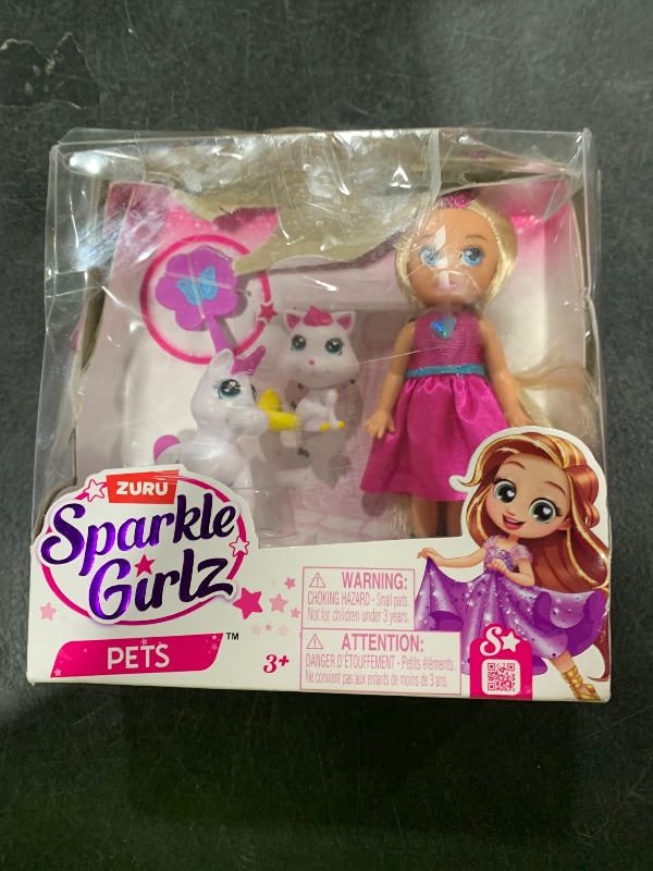 Photo 1 of Sparkle Girlz Princess Doll and Pet Set (Pink & Cat Set) by ZURU 2 Pets, Hair Styling for Kids, Dog, Cat, Unicorn, Nurture Toys for Girls, Posable Fashion Doll, Removable Dress, Gifts for Girls 4-8