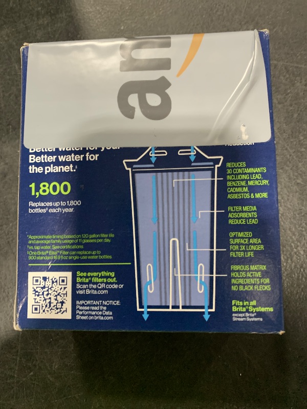 Photo 1 of Brita Elite Water Filter Replacements for Pitchers and Dispensers, NSF Certified to Remove 99% of Lead, 2 Count