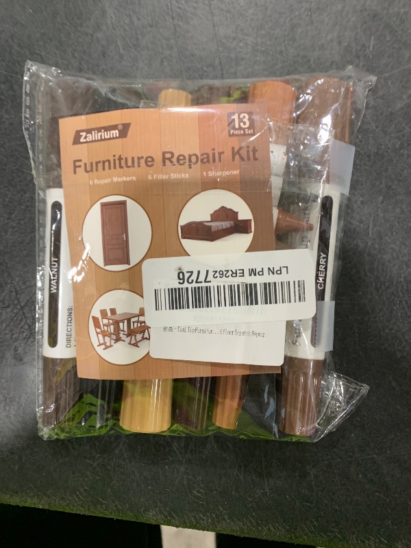 Photo 1 of 12-Piece Wood Furniture Repair Kit - Scratch Filler Markers & Wax Sticks for Oak, Maple, Mahogany, Walnut, Cherry - Includes Sharpener, 5.31" Repair Pens for Furniture, Floors, Trim

