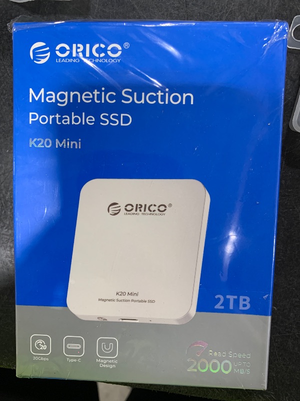 Photo 1 of ORICO 2TB Magnetic External SSD, Aluminum Alloy, Up to 2000MB/s, 4K 120Hz ProRes HDR Record and Store, External Solid State Drive, Compatible with iPhone 16 Pro Max, Tablet, Computer - K20MINI