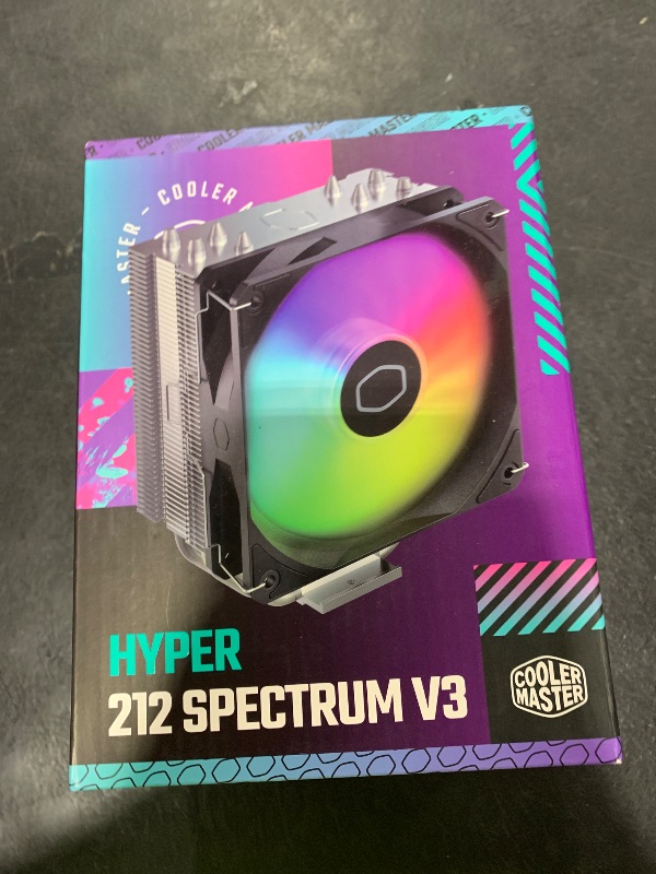 Photo 1 of Cooler Master Hyper 212 Spectrum V3 ARGB CPU Air Cooler, 120mm PWM Fan, 4 Copper Heat Pipes, 152mm Tall, AMD Ryzen AM5/AM4, Intel LGA 1851/1700/1200 Brackets