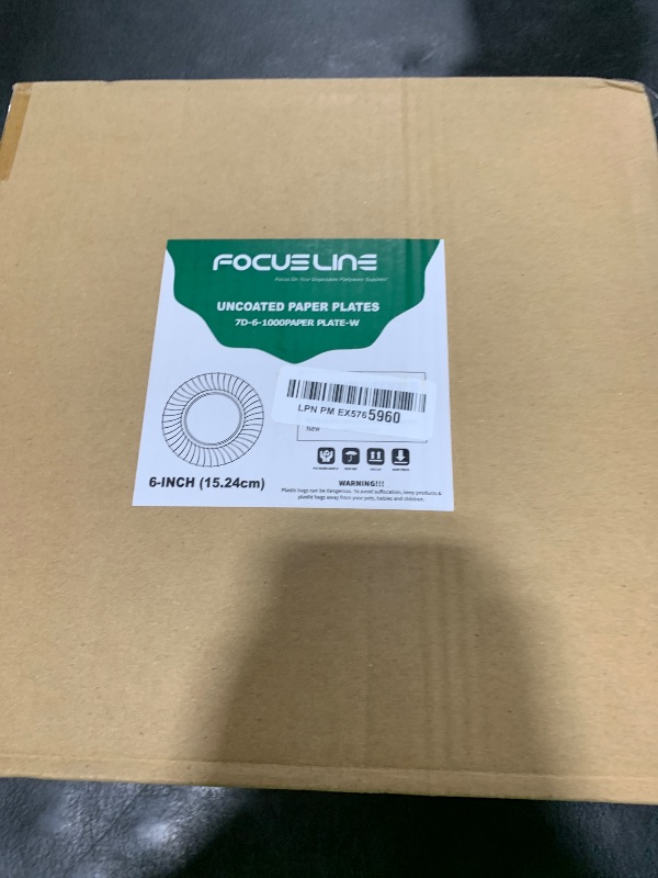 Photo 1 of FOCUSLINE 6 Inch Paper Plates 1000 Count, White Paper Plates Uncoated, Everyday Disposable Dessert Plate 6" Small Plate Bulk 1000 Count