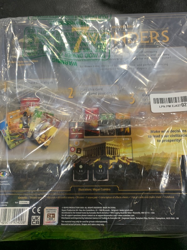 Photo 1 of Asmodee 7 Wonders Board Game (New Edition) - Lead Your Civilization to Prosperity, Strategy Game for Kids and Adults, Ages 10+, 3-7 Players, 30 Minute Playtime