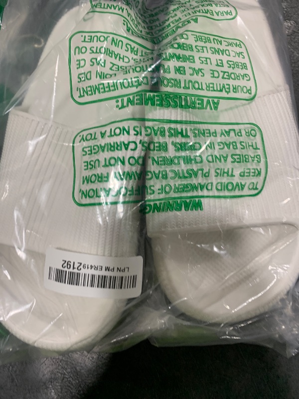 Photo 1 of rosyclo Pillow Slippers, Massage Shower Bathroom Slipper, Non-Slip Open Toe Super Soft Extra Thick Sole Sandals Cloud Cushion Slide Home Slippers for Women and Men Platform Shoes, White