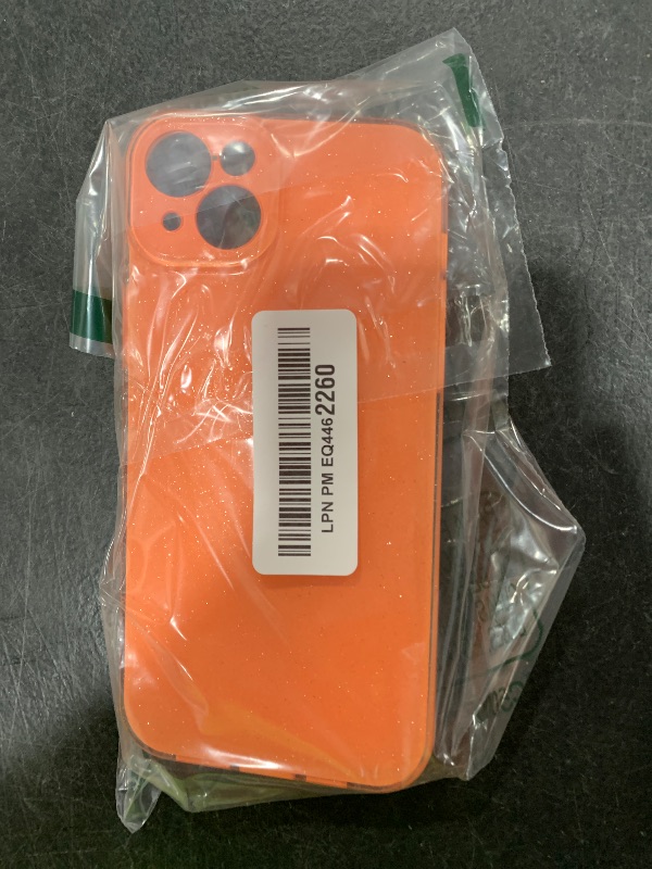 Photo 1 of Hython Case for iPhone 15 Plus Case Glitter Cute Sparkly Shiny Bling Sparkle Phone Cases 6.7", Thin Slim Fit Soft TPU Bumper Shockproof Rubber Protective Cover for Women Girls Girly, Bright Orange