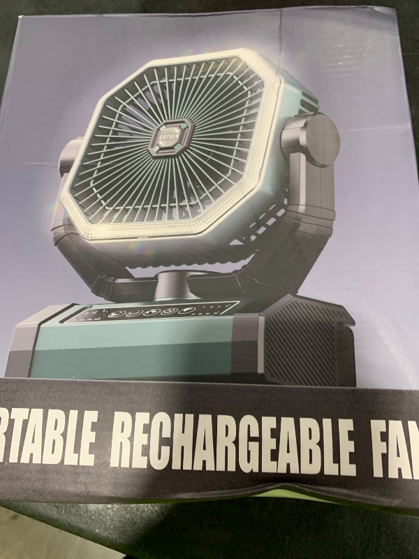 Photo 1 of Portable Rechargeable Fan - 9-Inch Camping Fan for Tent, 20000mAh(60Hrs) Battery Operated Fan for Camping, Auto Oscillation Cordless Fans, Tent Fans with Remote/Light, 4 Speeds, 4 Timing, Outdoor