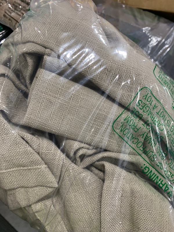 Photo 1 of Flax Burlap 90 Inch Pinch Pleated Linen Curtains 2 Panel Set for Living Room Thick Linen Textured Drapes 90 Inches Long Pinch Pleat Drapes Semi Sheer Curtain for Dining Bedroom Office Dark Taupe
