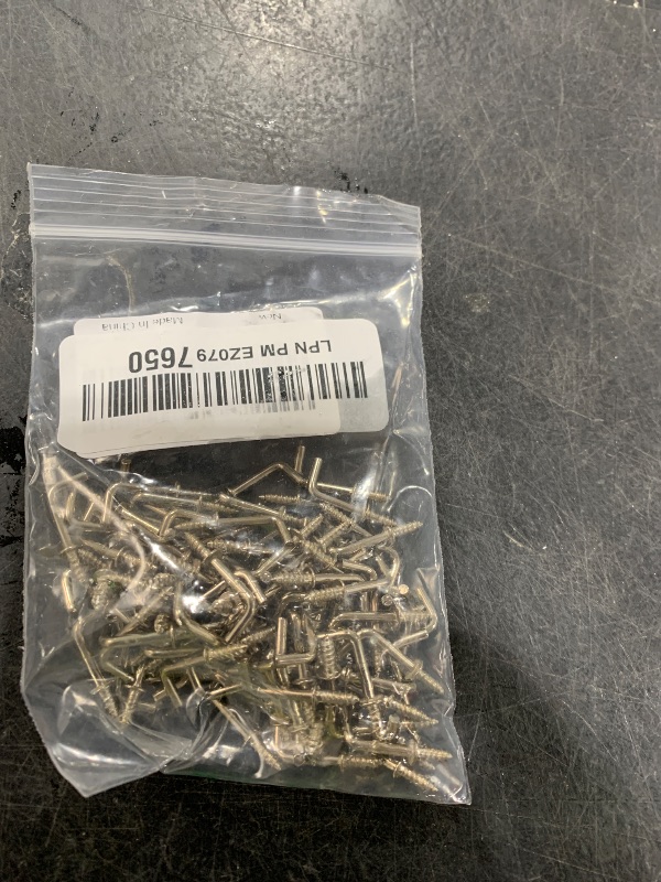 Photo 1 of Biaungdo 100 Pack 1/2" L Shaped Hooks, Silver Mini Self Tapping Screw Hooks for Hanging