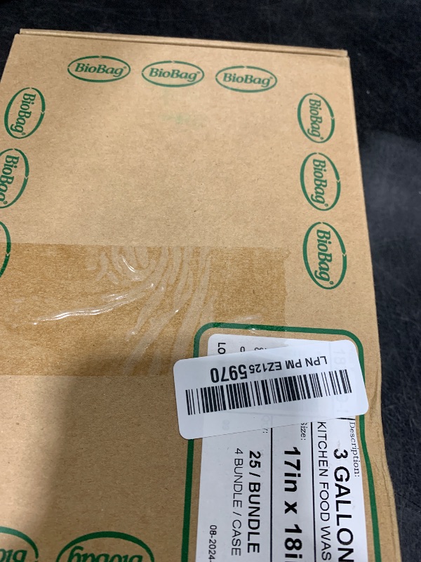 Photo 1 of BioBag (USA), The Original Compostable Bag, 3 Gallon, 100 Total Count, 100% Certified Food Scrap Bags, Kitchen Compost Bin CompatibleLPNPMEZ1255970
