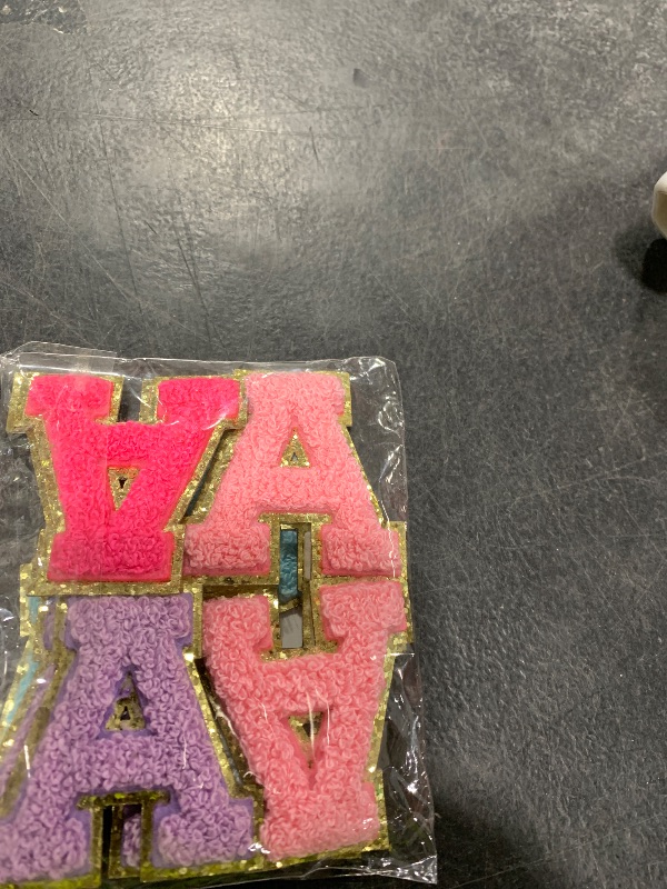 Photo 1 of 10Pcs Self Adhesive Chenille Letter Patches Iron on Varsity Preppy Letter Patches Stick on Glitter Fuzzy Letters for Clothing Bag Laptop Phone Case?A?