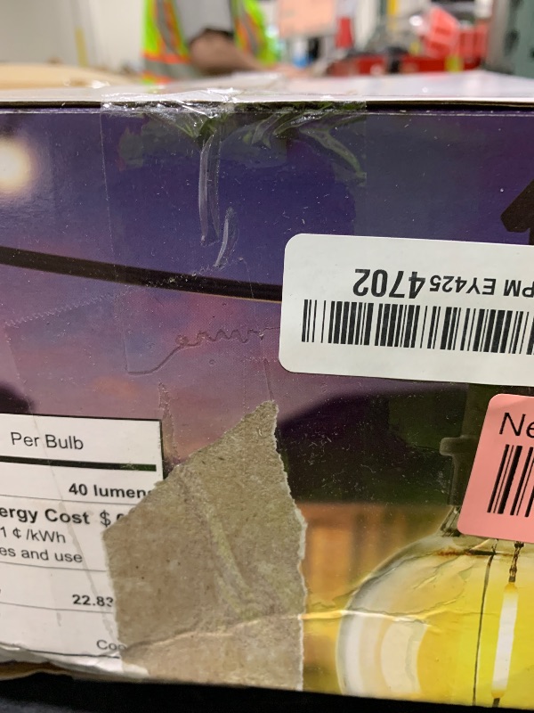 Photo 1 of 100FT Solar Lights Outdoor String Lights Waterproof G40 Patio lights Solar Powered with Remote USB Port 30+2 LED Shatterproof Bulbs 3 Light Modes, Dimmable Solar Lights for Camping for Porch Backyard