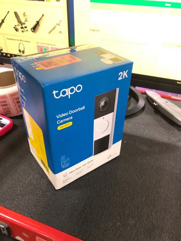 Photo 1 of Tapo by TP-Link Smart Video Doorbell Camera Wireless with Chime, 2K with Full Color Night Vision & Spotlights, No Monthly Fee, Ring Call, 160° Ultra-Wide View, Free AI Detection, Local Storage,D210