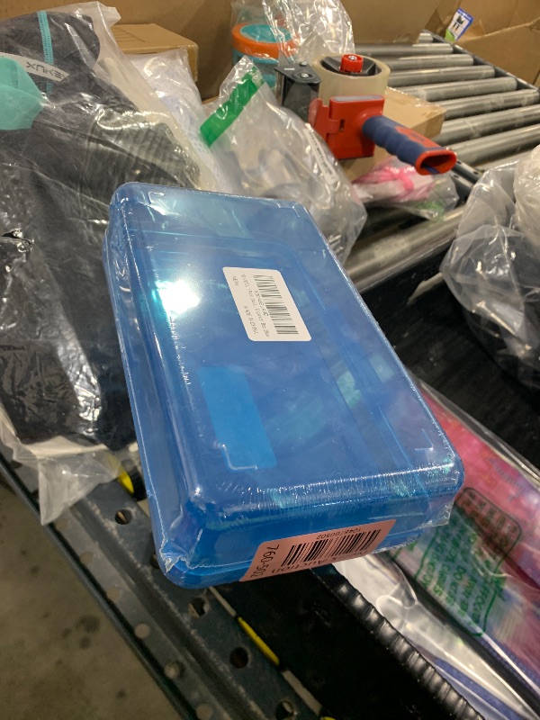 Photo 1 of YILANCOL 1 Pack Double Layer Hard Pencil Cases, Plastic Translucent Pencil Box with Snap-Tight Lid for Pens, Pencils, School, Stylish Office Supplies Storage Organizer Box,Medium-sized (Blue)