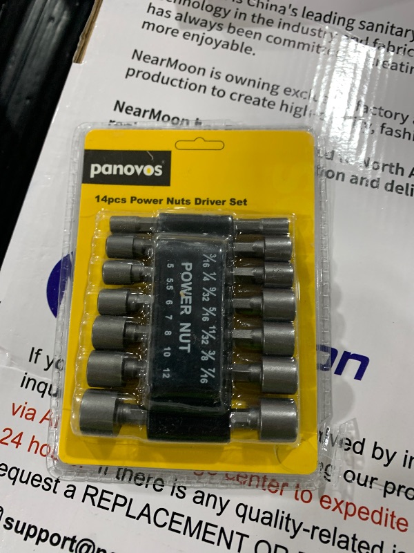 Photo 1 of PANOVOS 14pcs Power Nuts Driver Drill Bit Tools Set Metric Socket Wrench Screw 1/4'' Driver Hex Keys
