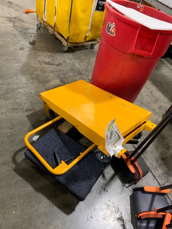 Photo 1 of Hydraulic Lift Cart, 9" to 28.5" Lifting Height 500lbs Capacity Lift Table Cart with Foldable Handle and 4 Wheels, Manual Scissor Lift Table Fits for Material Handling and Elevating