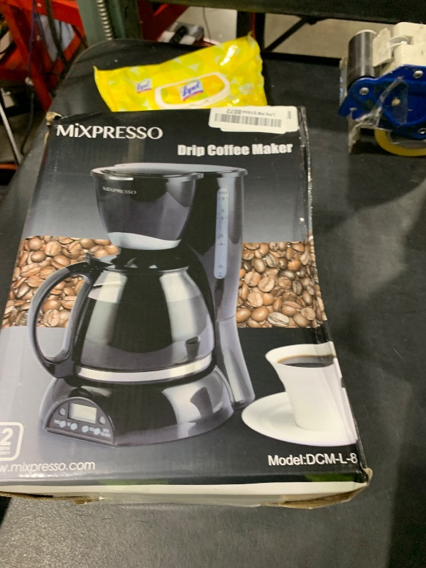 Photo 1 of Mixpresso 8-Cup Drip Coffee Maker Programmable, Coffee Pot Machine Including Reusable & Removable Coffee Filter, Black Electric Coffee Maker
