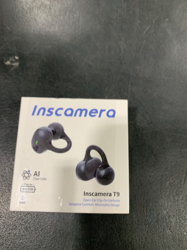 Photo 1 of inscamera Open Ear Earbuds, Clip-On Earbuds Wireless Bluetooth, Ear Clip Bluetooth Headphones, Lightweight Comfort, Ergonomic Secure Fit for Small Ears, Ultra Open Audio, Waterproof, 40H Playtime