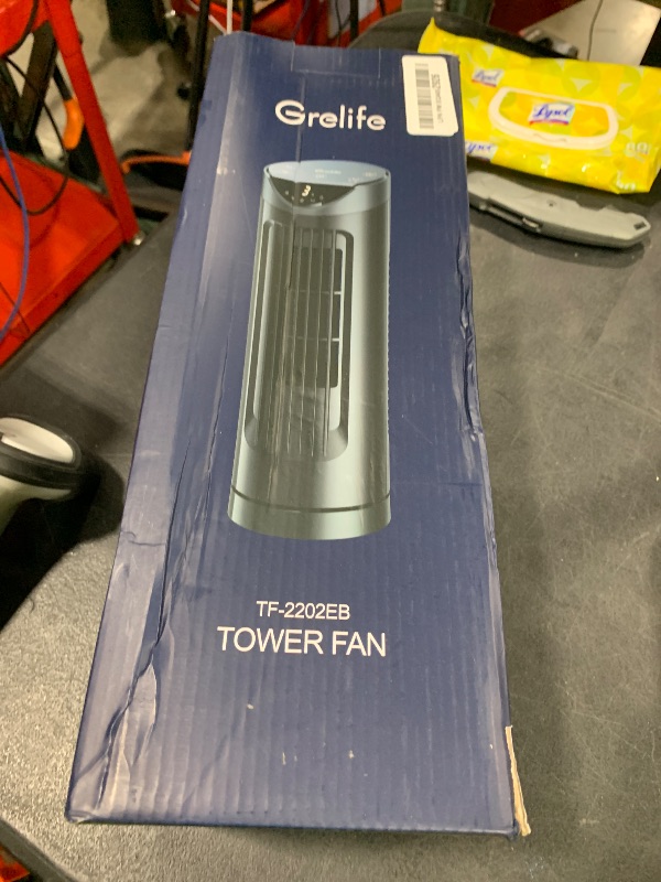 Photo 1 of Grelife 13" Electronic Tower Fan with Remote Control, 3 Speed & 3 Modes, 90° Oscillation, LED Display, 7.5H Timer, Quiet Bladeless Cooling – Portable Space-Saving for Bedroom Office, Home