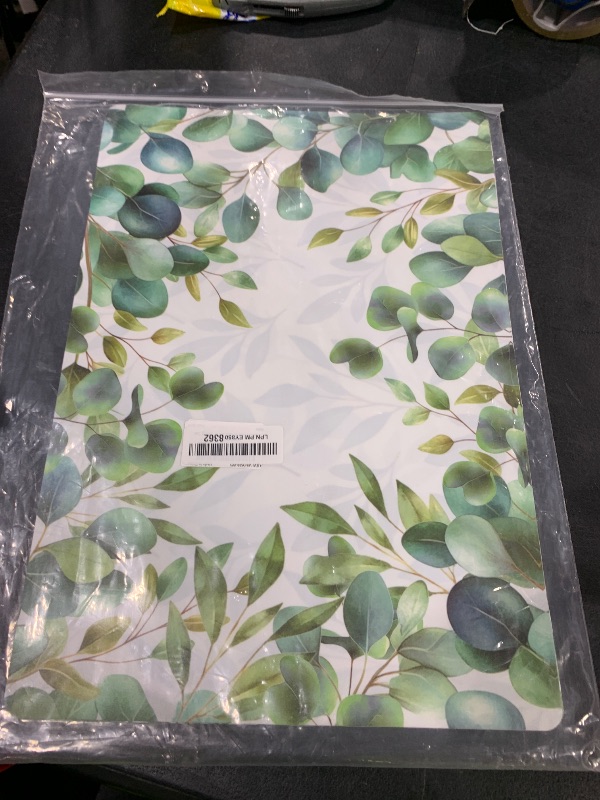 Photo 1 of Peacoblue Eucalyptus Placemats Set of 6,12"x17" Waterproof Washable Table Place Mats for Indoor Outdoor Farmhouse Party Kitchen Dining Table Decoration