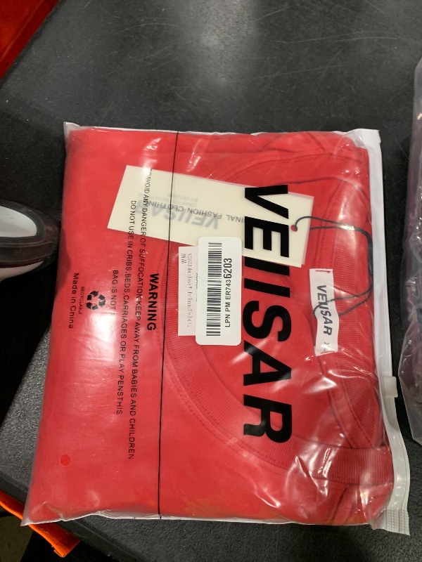 Photo 1 of VEIISAR Men's Heavy Weight Crew Neck T-Shirt Mens Premium Cotton Pre Shrunk Tee Red XL