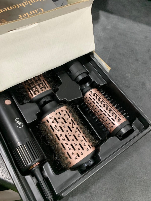 Photo 1 of SKIMI Hair Dryer Brush and Blow Dry Brush, Multi-Hot Air Styler with 110000RPM Brushless Motor, Hot Air Brush for Fast Drying Curling Volumizing Straightening & Styling, High-Speed (Black&Blush Red)
