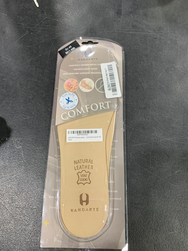 Photo 1 of HANDARTE Leather Sockless Shoe Insoles | Thin Dress Shoe Inserts for Men | 100% Natural Goatskin - ChromeFree, Anti Sweat & Anti-Odor (US M11 | EU45)