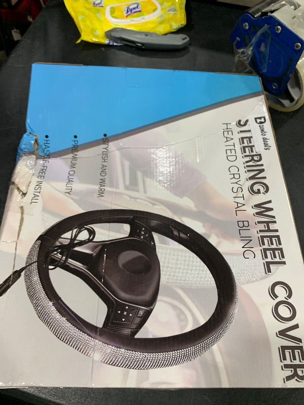 Photo 1 of Zento Heated Steering Wheel Warmer - Upgraded Auto Hand Warmer for Winter - 12V Plug-in (Bling Heated Steering Wheel Cover - 1 Pack)