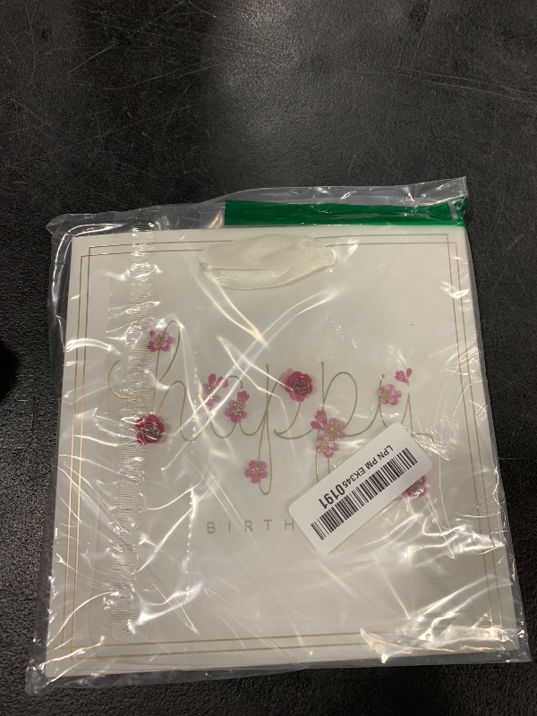 Photo 1 of Hallmark Signature 7" Medium Birthday Gift Bag with Tissue Paper (Pink Flowers)