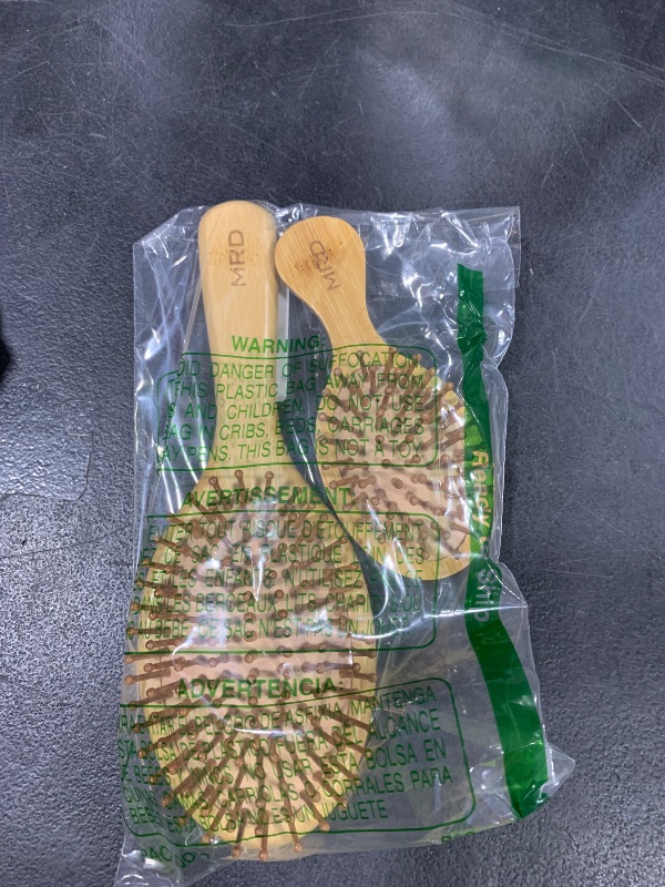Photo 1 of MRD Hair Brush Set, Natural Bamboo Comb Paddle Detangling Hairbrush, Wide-tooth and tail comb No Bristle, suit for Women Men and Kids Thick/Thin/Curly/Dry Hair Gift kit